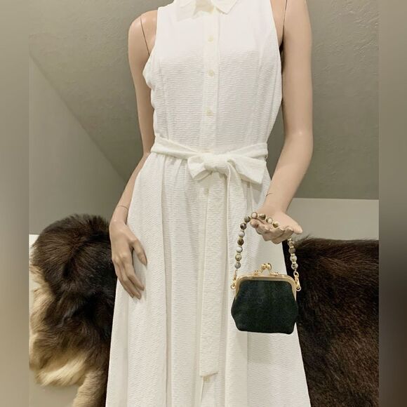 Handmade Genuine NuBuck Leather Floral Embossed Wristlet/Coin Pouch/Crossbody - Picture 4 of 14